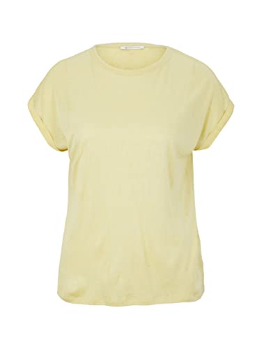 TOM TAILOR Denim Damen Basic T-Shirt 1031491, 29567 - Soft Lime, XL