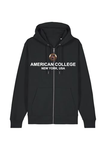 Sweat Zip Noir American College USA Gilet Capuche Enfant 14 Ans