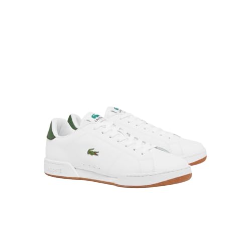 Lacoste Men's Carnaby Cup Sneaker, White & Dark Green, 8.5