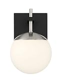 GEORGE KOVACS P1350-712 Alluria, 1 Light Wall Mount Bath, Sand Coal & Brushed Nickel Finish, Etched