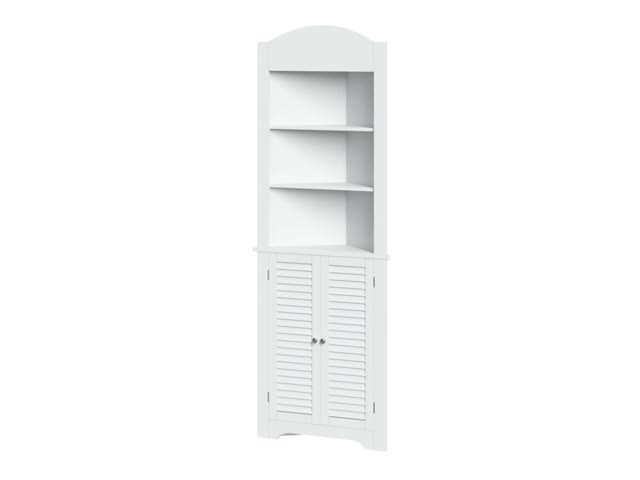RiverRidge Ellsworth Collection Tall Corner Cabinet, White - Image 8