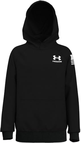 Under Armour - Felpa con cappuccio B Freedom Rival, colore nero/bianco (001), taglia: S