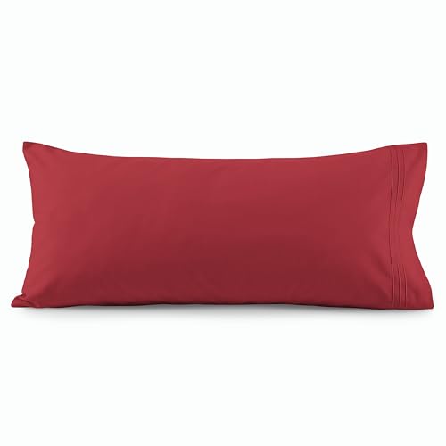 Image of Elegant Comfort Luxury Ultra-Soft 1-Piece Body Pillowcase - 1500 Premium Hotel Quality Microfiber Double Brushed - Wrinkle Resistant, Body Pillowcase Size, Burgundy