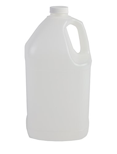 Hudson Exchange 1 Gallon Square Plastic Jug with Cap, HDPE, Natural, 4 Pack