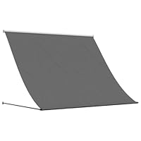 vidaXL Retractable Awning - Anthracite 250x150 cm, UV- Polyester Fabric & Steel Frame, Adjustable Canopy for Patio, Yard, Café