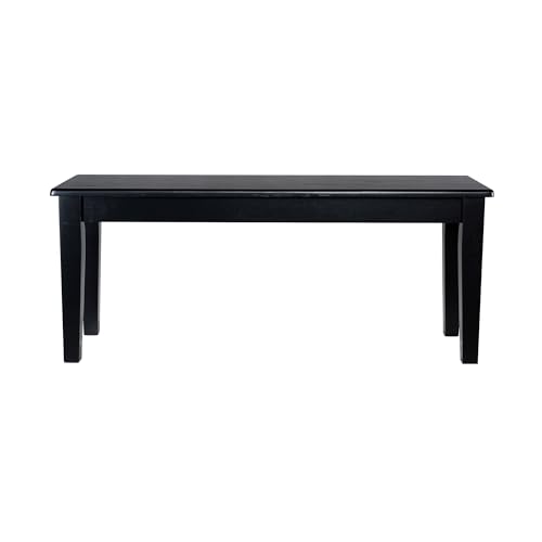Boraam Shaker Backless Wood Bench - Black Finish - Thumbnail 3