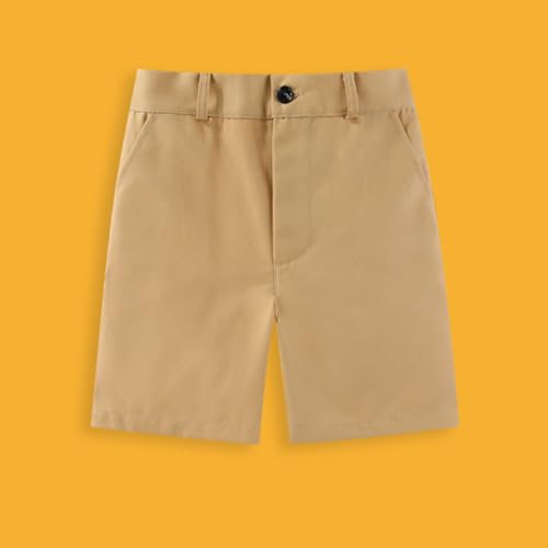 Boys Shorts Elastic Waist Solid Color Stretchy Slim Fit Casual Kids Sweatpants with Pockets2