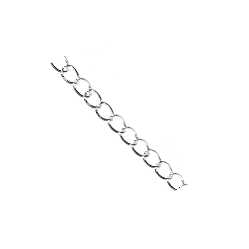 Image of Jasol Jewelry Making Chain 4MM Silver Curb Link Chain for Jewelry Making Necklace Earring Findings Accessories Pack of 5 Meter (Silver)