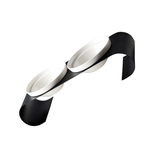 KAILIKETIY 製猫用加高ダブルボウル アイアンスタンド付き 滑らかな高密表面 設計 猫食器兼用ペットフィーダー 小型犬にも対応 食べやすく衛生