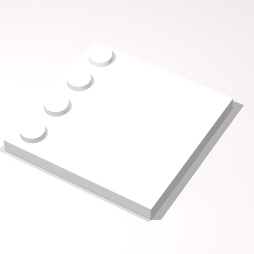 Classic White Tile Studs on Edge Bulk?Tile 4x4 with Studs on Edge 200 Piece, Compatible with Lego Parts and Pieces Tile 4x4 with Studs on Edge White (Color: White)