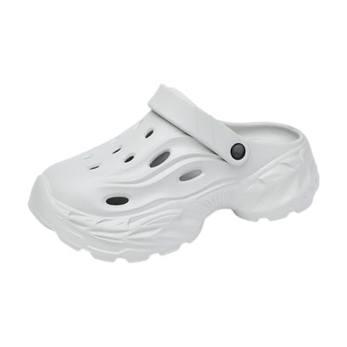 WANGSHUO Chancletas Hombres Y Mujeres Verano Exterior Desgaste Grueso Suelado Antideslizante Gorra del Dedo Pie Sandalias para Parejas Zapatillas De Playa Casuales-gray-40-41