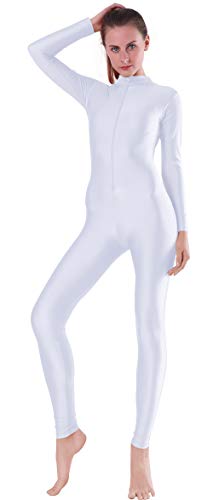 Image of speerise Women's Jumpsuits Long Sleeve Zipper Turtleneck One Piece Bodycon for Yoga Clubwear