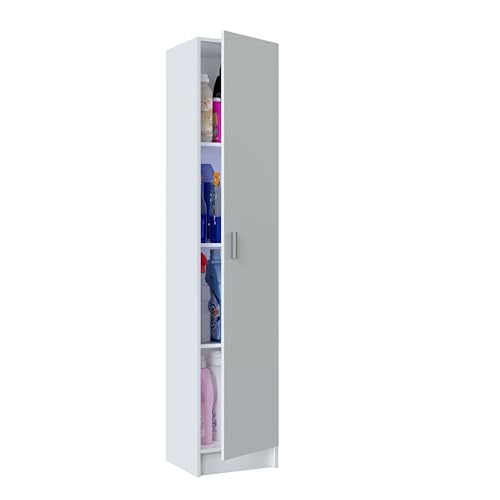 Habitdesign Armario Multiusos, 1 Puerta, Columna, Acabado en Color Blanco Mate, Medidas: 37 cm (Ancho) x 182 cm (Alto) x 37 cm (Fondo) - imagen 5