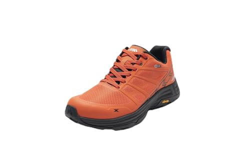 EXTREK Men's Trail Running Shoes Evant Waterproof Insole Lightweight Grippy Rubber XS Trek Outsole for Rugged Terrain C20302-10 Flame Orange