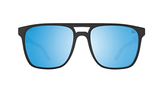Spy Optic Czar Sunglasses Matte Black with Polarized Happy Boost Ice Blue Spectra Mirror Lens3