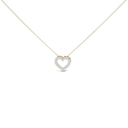 14K Yellow Gold 1/2 Carat Lab Grown Diamond Heart Shape Pendant Necklace