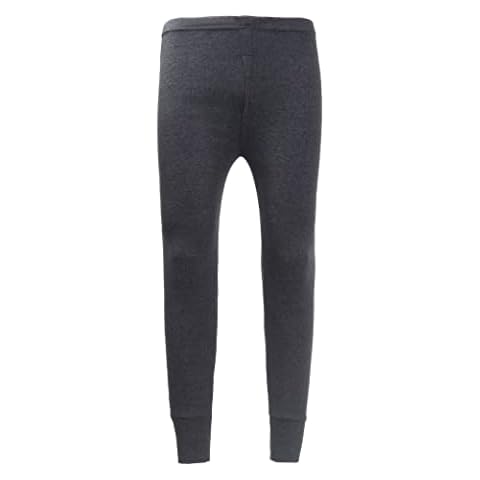 style and glamour Men's Thermal Bottoms Fleece Lined Long Johns Leggings Underwear Boys Winter Warm Under Wear Pants UK S-2XL#(Grey Bottoms# M Cover