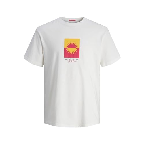 JACK & JONES Jormarbella Branding tee SS Crew Neck Camiseta, Blanco Brillante, M para Hombre