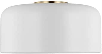 Sea Gull Lighting Malone-1 Light Medium Flush Mount in Casual Style-7 Inch Tall and 13.75 Inch Wide-Matte White Finish-LED Lamping Type