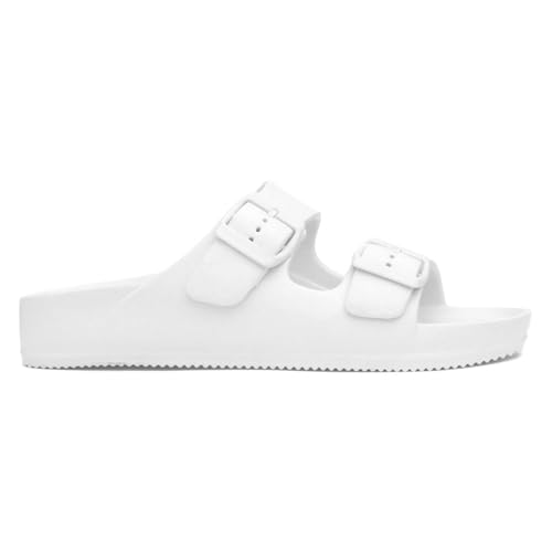 shoezone - Shelly Womens White Double Buckle Sandal - Image 3