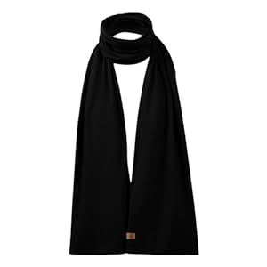 menique 100% Merinowolle Schal Herren – Warmer Winter Schal für Damen & Herren, Weicher Merino Winterschal, Atmungsaktiv & Kratzfrei, Thermoregulierender Wollschal für Arbeit, Reisen (Schwarz)