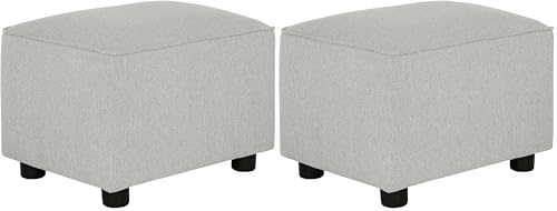 Image of Evolur Holland Upholstered Ottoman (Pack of 2)