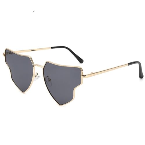 Lunettes de soleil tendance vintage pour femmes monture métal cœur rétro UV400