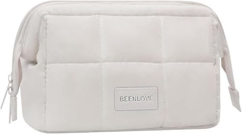 Necessaire Feminina Bolsa Cosmética Organizador Estojo de Maquiagem Grande Espaçosa tendência(OFF White)