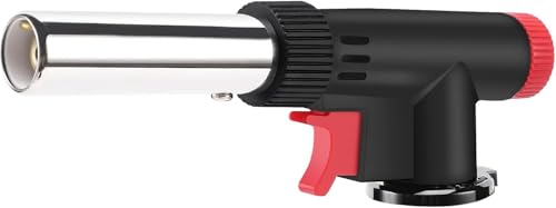JDHON Soplete de Cocina, Profesional Recargable Antorcha de Cocina Butano con Llama ajustable para BBQ, Postres, Cocinando, Cámping, Soldadura(No Incluido Butano)