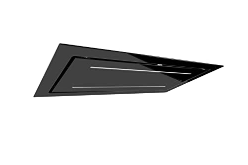 Gurari Hotte aspirante de plafond, 120 cm, GCH C 341 Prime, moteur d'aspiration à recirculation, 1000 m³/h, en verre, noir, avec télécommande, classe d'efficacité...
