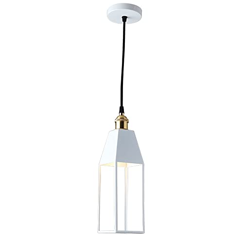 Luz de colgante de metal cuadrado nórdico negro para isla de cocina