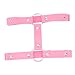 KOMBIUDA Giarrettiera Punk in Pelle con Doppia Serie Anello Gamba Unisex Accessorio Gotico per Festa e Cosplay Rosa - Taglia Unica immagine