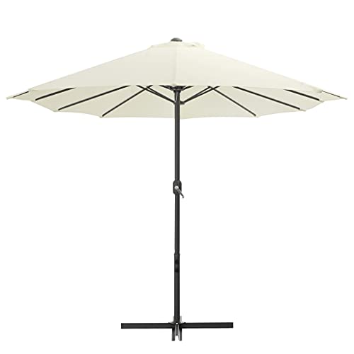 Parasol d'extérieur double sable 460x270 cm structure aluminium
