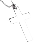 WYOERN Cruz 316L acero inoxidable colgante collares cadena de cuentas para hombres mujeres collares, talla única, Plástico, Ágata