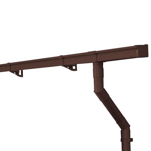 INEFA Juego de canalones casa de jardín, NW 68 canalón caja 4mmarrón oscuro canalones de lluvia PVC para tejado pent,made in Germany INEFA