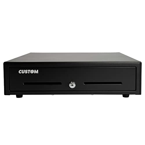 Cd 5 Bill / 8 Coin Value Series Cash Drawer With 2 Media Slots And Included Cable (16" X 16") - Black Point Of Sale Cash Register For Pos Systems Compatible With Star Micronics Epson Square & Others #TOP30