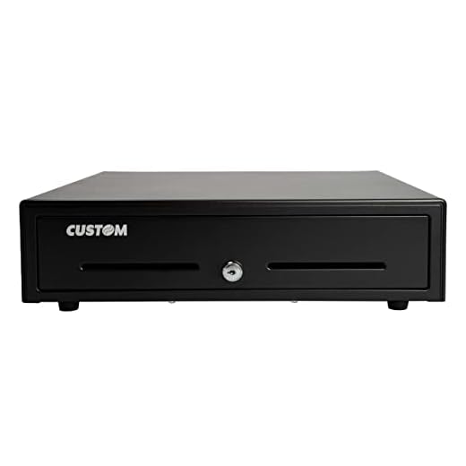 CD 5 Bill / 8 Coin Value Series Cash Drawer with 2 Media Slots and Included Cable (16" x 16") - Black Point of Sale Cash Register for POS systems Compatible with Star Micronics Epson Square & Others