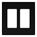 Enerlites Screwless Decorator Wall Plate Child Safe Cover, Standard Size 2-Gang, Polycarbonate Thermoplastic, Black SI8832-BK