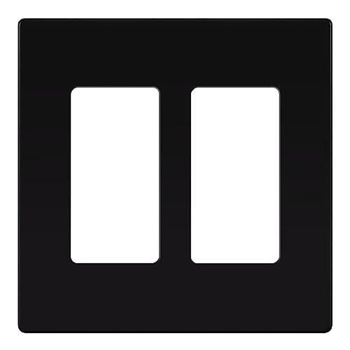 ENERLITES Screwless Decorator Wall Plate Child Safe Outlet Cover, Size 2-Gang 4.68" H x 4.73" L, Unbreakable Polycarbonate Thermoplastic, SI8832-BK, Glossy, Black by ENERLITES - Used condition - US$6.92