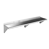 ROCKPOINT NSF Stainless Steel Shelf 12 x 60 Inches, 230 lb, Commercial Wall Mount Floating Shelving...