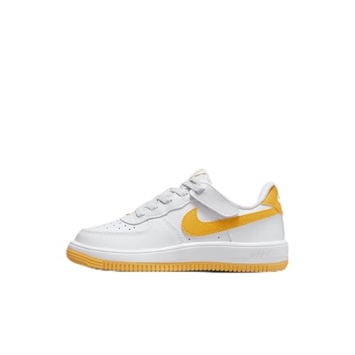 Nike Force 1 Low EasyOn Little Kids' Shoes (FN0237-109, White/White/University Gold) Size 2