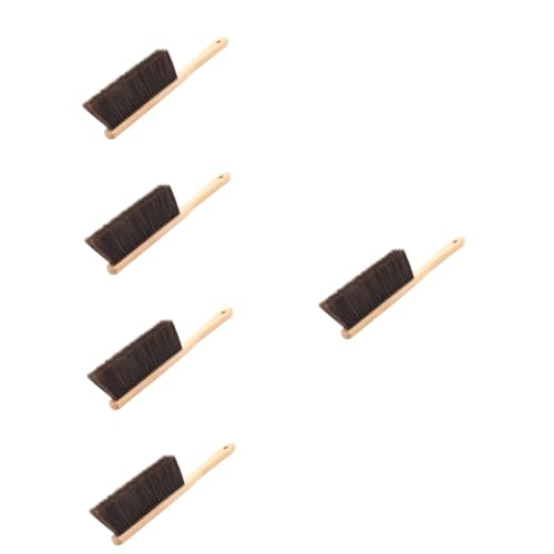 minkissy Lot de 5 brosses de nettoyage en bois pour lit de voiture, balai, brosse douce, à main, à épousseter, à épousseter pour épilation, arbre de lotus, de bureau