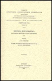 Historia ecclesiastica Zachariae Rhetori vulgo adscripta, II. Accedit fragmentum Historiae ecclesiasticae Dionysii Telmahrensis. Syr. 39. = Syr. III, ... Christianorum Orientalium) (Latin Edition)