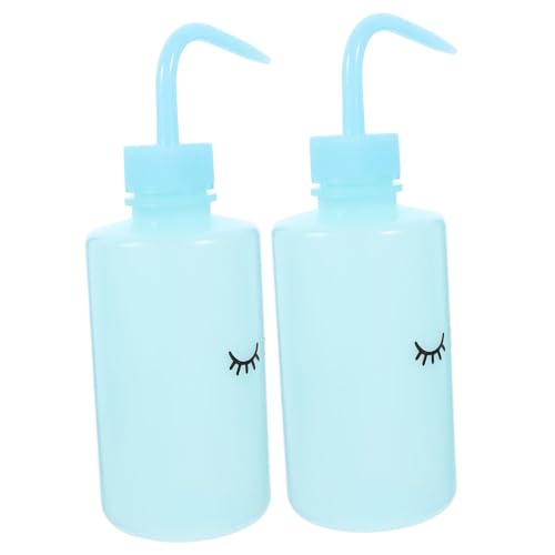 Ciieeo 2 piezas Botellas Dosificadoras para Lavado de Pestañas Botella Exprimible Azul Ligera y Reutilizable para Limpieza y Riego Portátil
