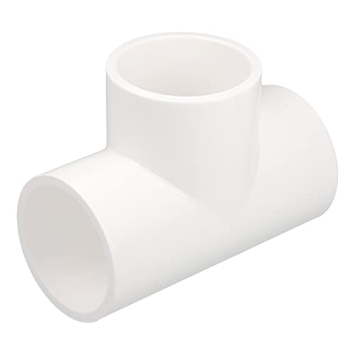 MroMax Raccord de tuyau en PVC 32 mm en forme de T pour raccord de tuyau Blanc