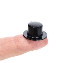 Factory Direct Craft Package of 18 Pieces Miniature Black Acrylic Top Hats for Holiday Decorations and Crafting