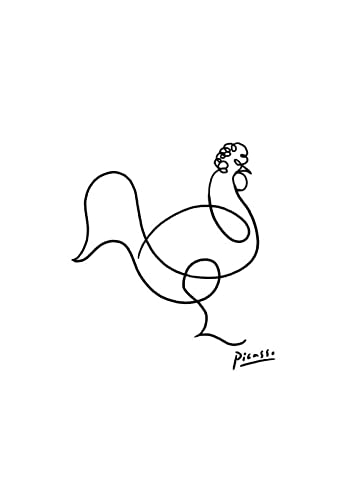 Affiche Picasso Poulet grand format encadré pour grand mur vide