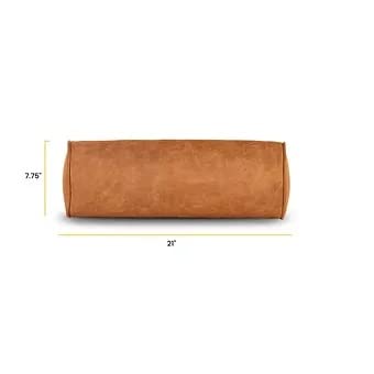 WWW.THROWPILLOW.IN Faux Leather Bolster Cushion Cover (10X24) Set of 1 3