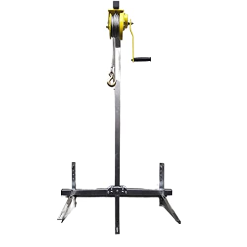 Lifting Crane Tool for Assembly Air Conditioner, Galvanized Folding Bracket + 10/15m Self-Locking Manual Winch MINGPING(20M)