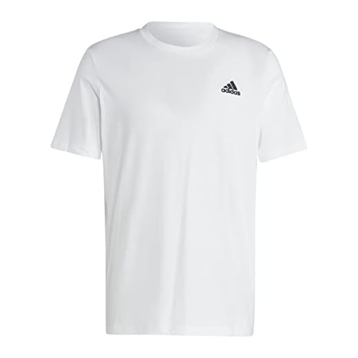adidas Essentials Single Jersey Embroidered Small Logo T-shirt Camiseta, Blanco, M Hombre